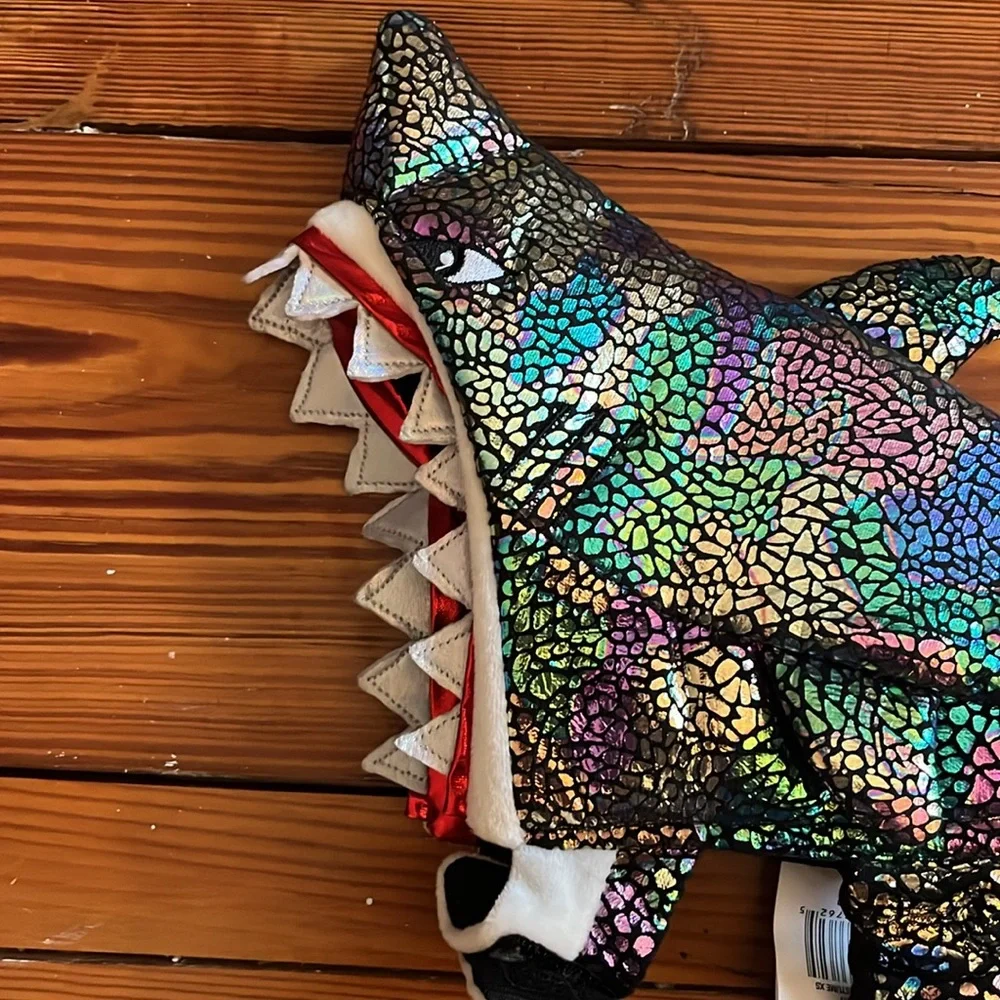 Thrills and chills, pet - extra small shark holographic costume